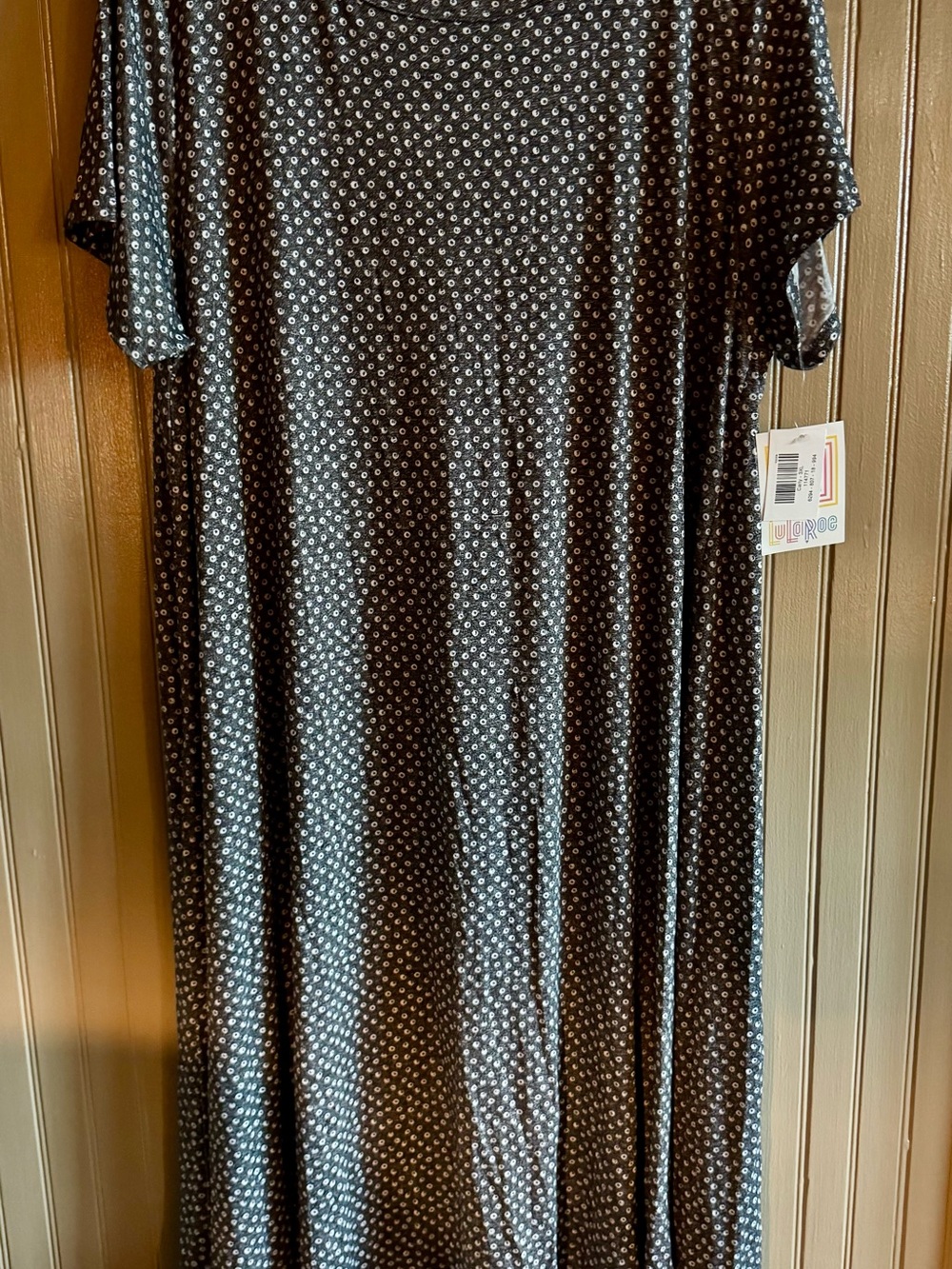 NEW LuLaRoe Black Dress with White Dot Print Midi